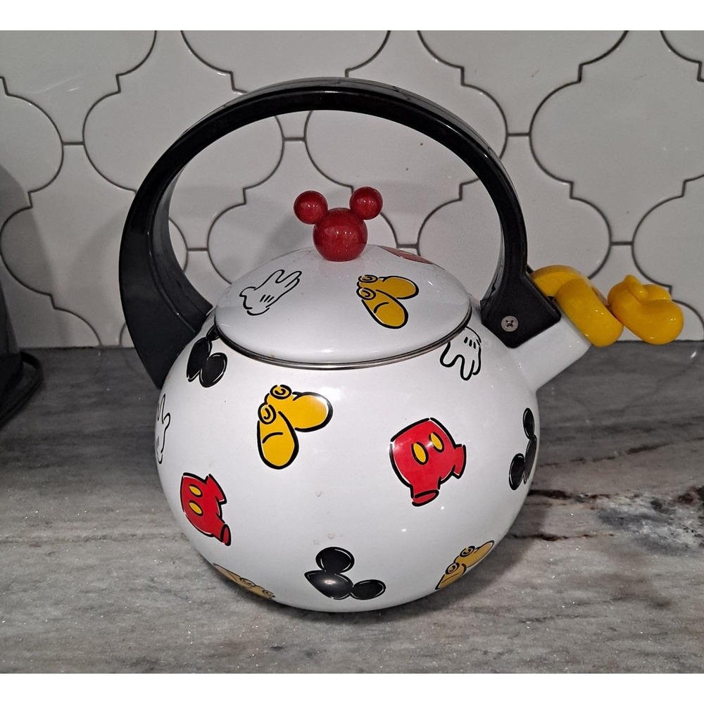 RARE Vintage Disney's Mickey Mouse Body Parts Tea Kettle Teapot White 1980's - Picture 3 of 7
